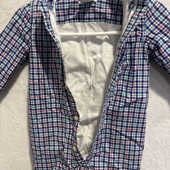 Ralph Lauren Baby Boy Coveralls Romper 6 Months Plaid Collared Lined Preppy - Picture 11 of 13
